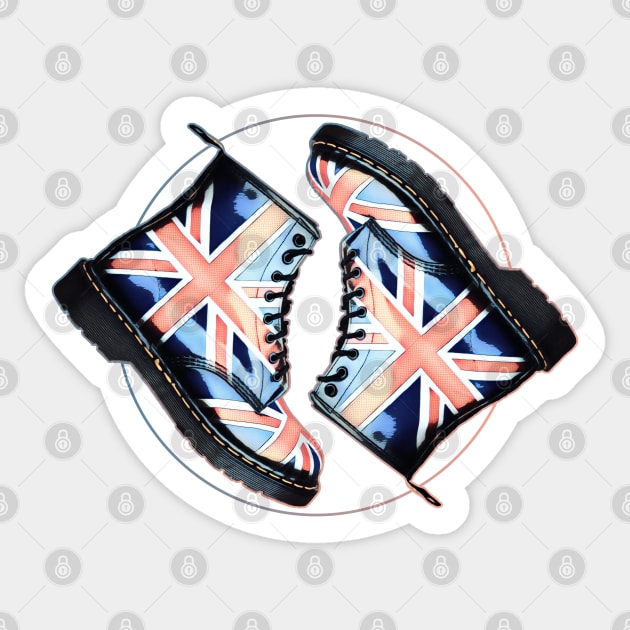 Union Jack Flag Dr Martens Sticker by CACreative